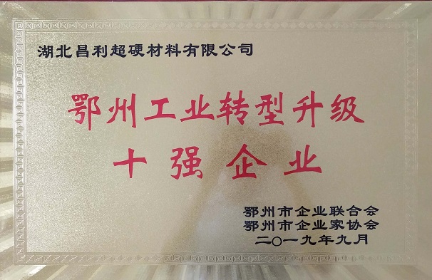 熱烈祝賀湖北昌利公司榮獲鄂州工業(yè)轉型升級10強企業(yè)、董事長龍其準榮獲“鄂州工業(yè)優(yōu)秀民營企業(yè)家”稱號